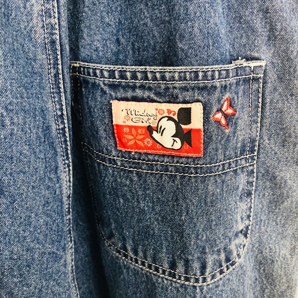 [Disney] VTG Mickey Girl Denim Short Overalls - Picture 6 of 7